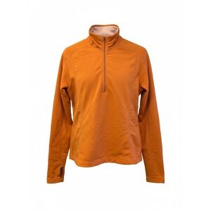 Moving Comfort Brooks Womens Orange DriLayer Plus Quarter Zip Pullover Size M